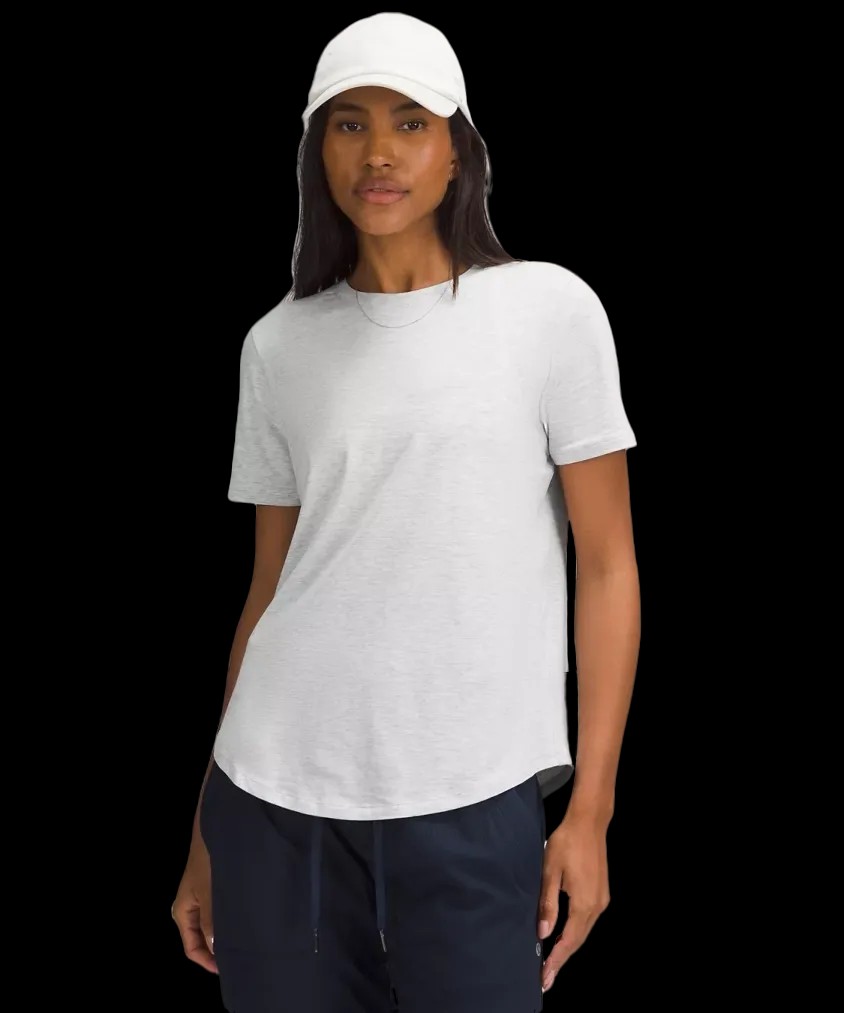 Lululemon Love Curved-Hem Crewneck T-Shirt Heathered Core Ultra Light Grey - HypeFly India View 1