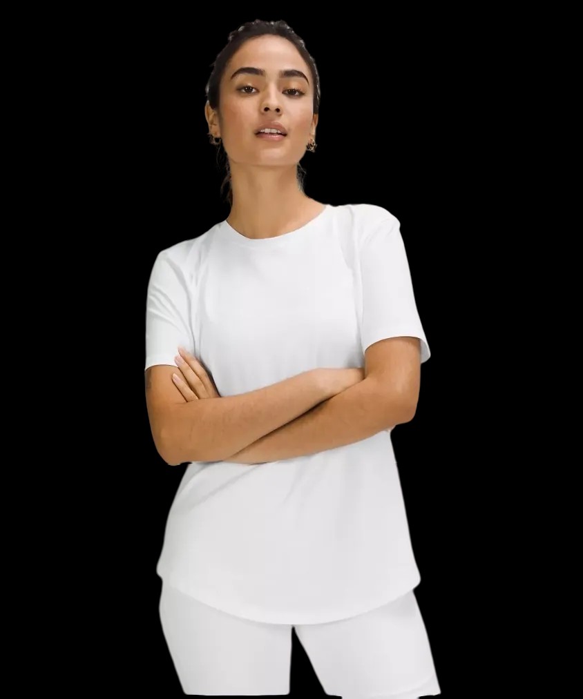 Lululemon Love Curved-Hem Crewneck T-Shirt White - HypeFly India View 1