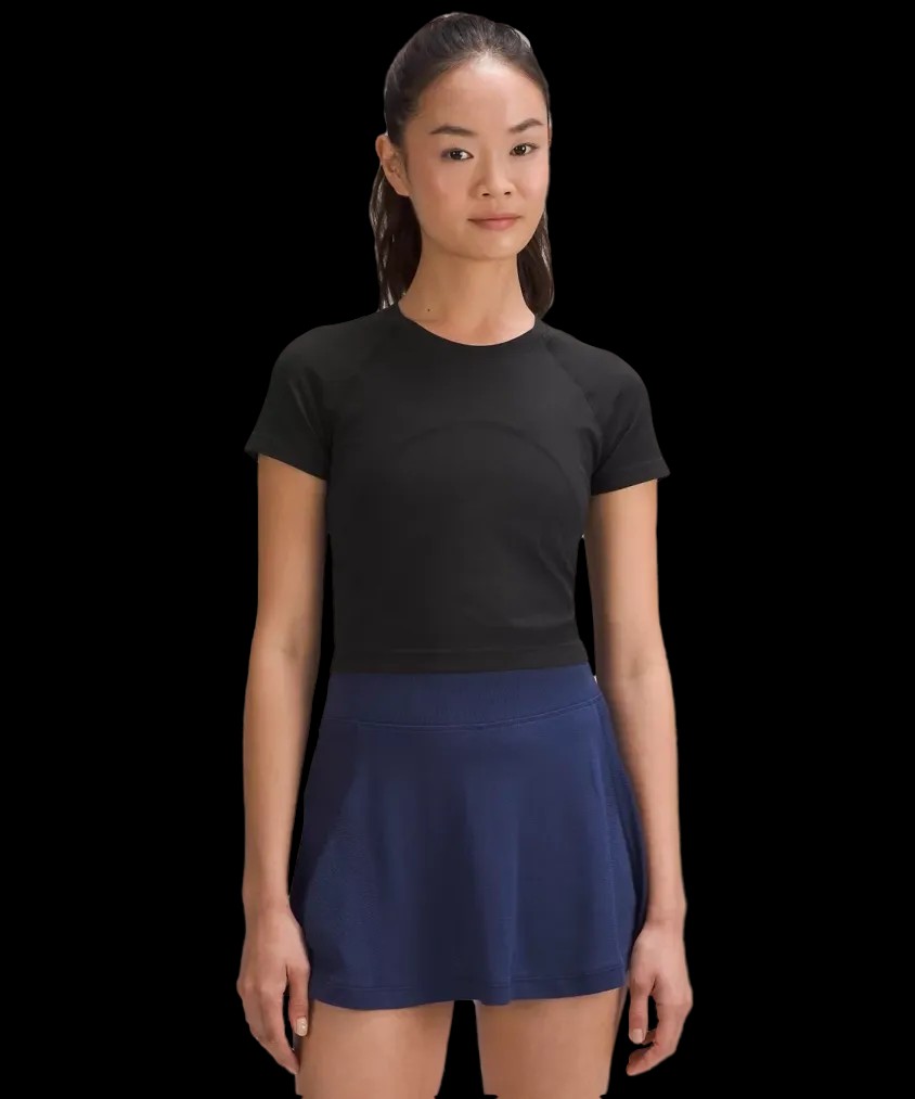 Lululemon Swiftly Tech Cropped Short-Sleeve Shirt 2.0 Black - HypeFly India View 1