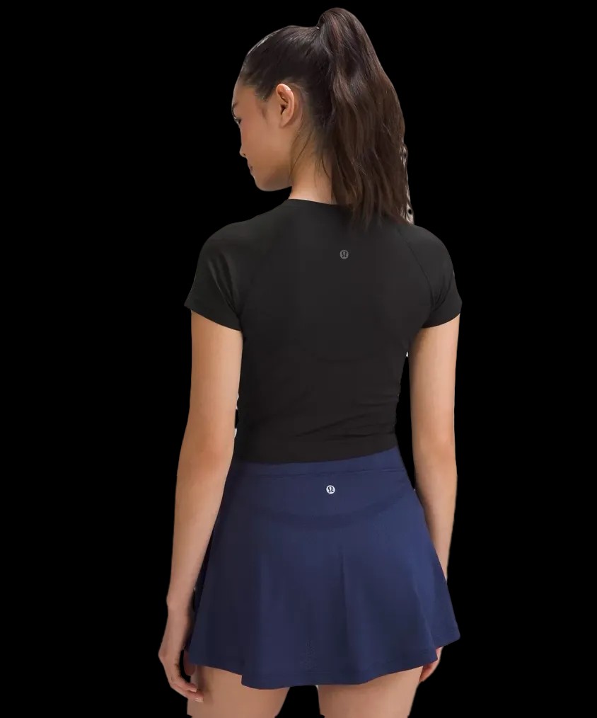 Lululemon Swiftly Tech Cropped Short-Sleeve Shirt 2.0 Black - HypeFly India View 3