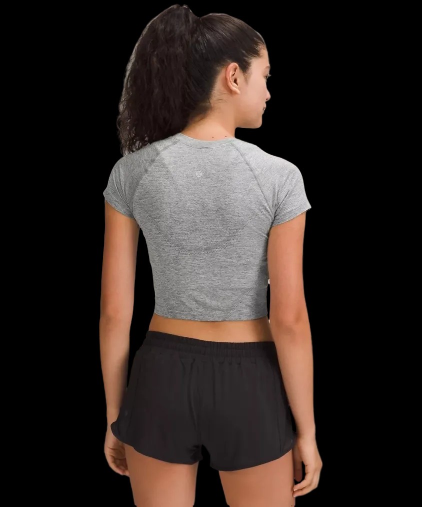 Lululemon Swiftly Tech Cropped Short-Sleeve Shirt 2.0 Slate/White - HypeFly India View 2