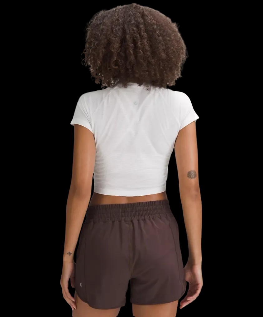 Lululemon Swiftly Tech Cropped Short-Sleeve Shirt 2.0 White - HypeFly India View 2