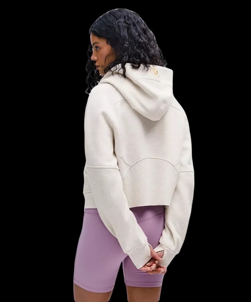 Lululemon Scuba Oversized Half-Zip Hoodie Heathered Bone/Gold - HypeFly India View 3