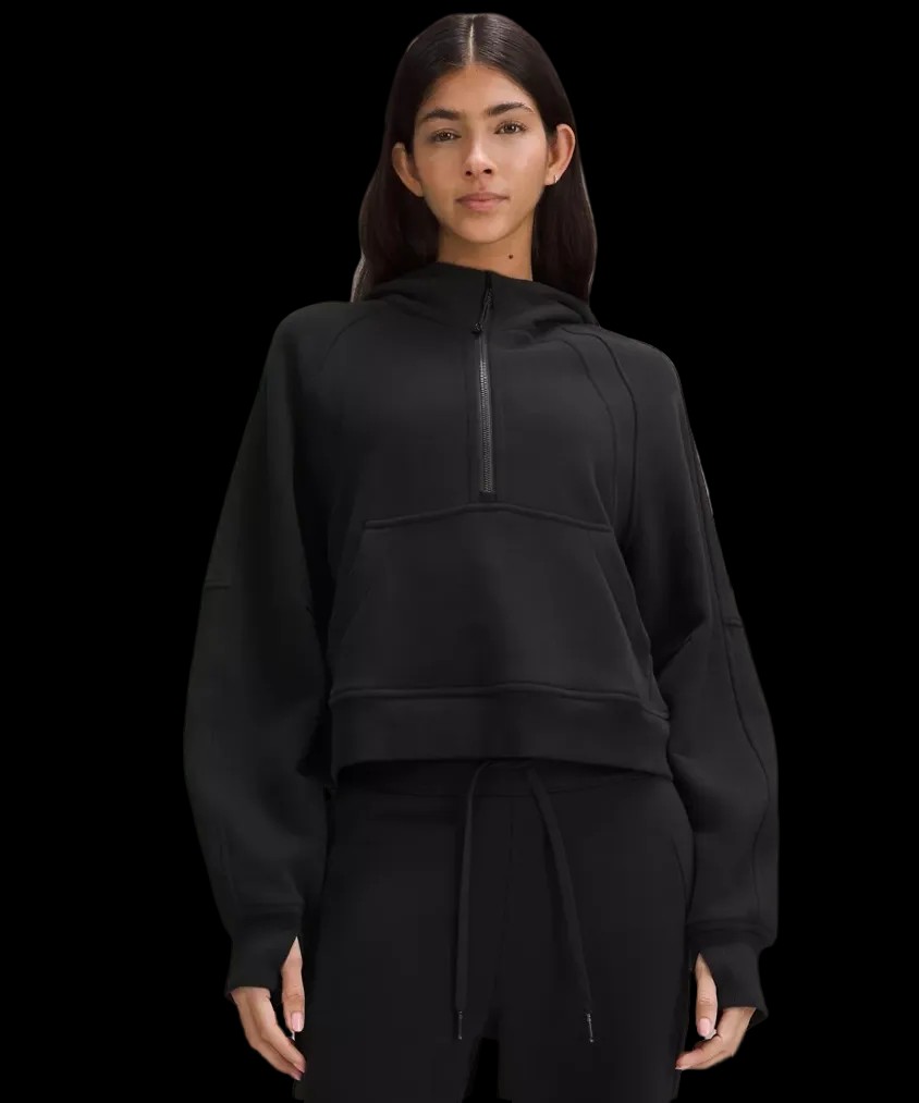 Lululemon Scuba Oversized Half-Zip Hoodie Black - HypeFly India View 1