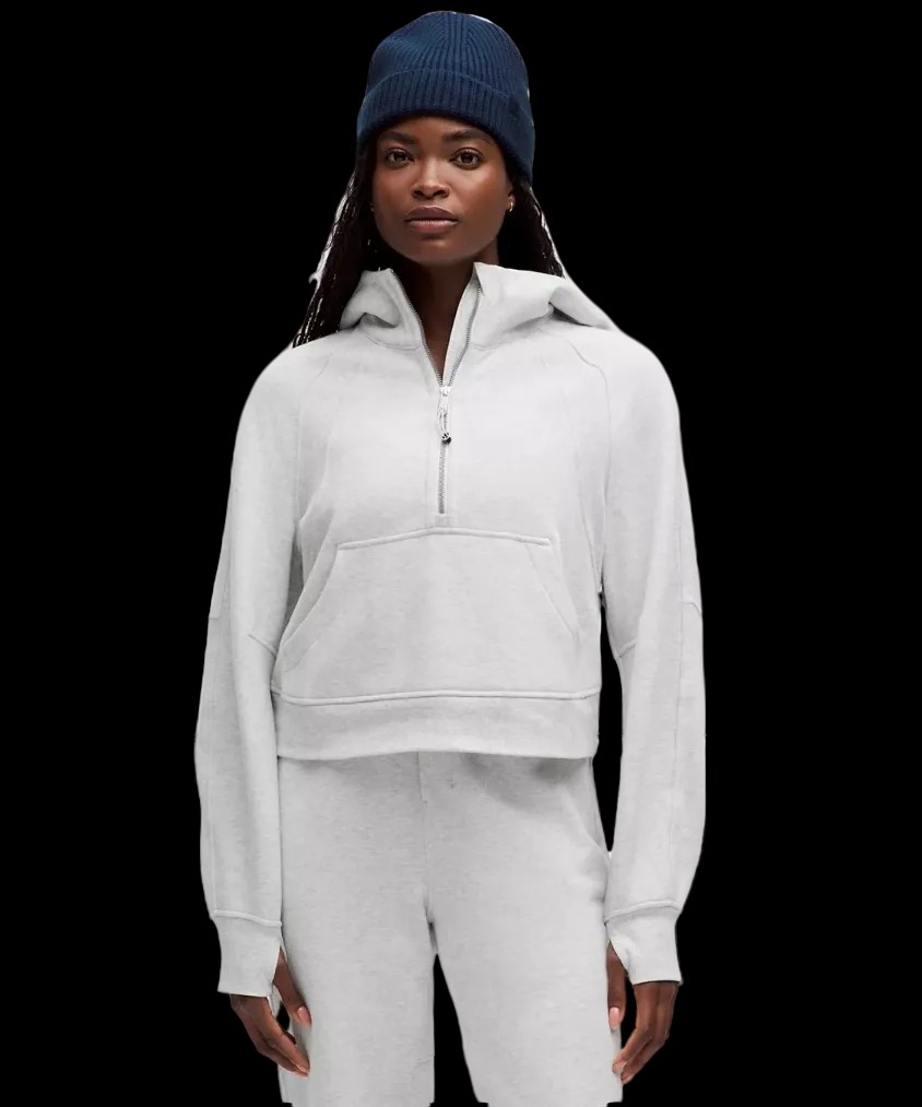 Lululemon Scuba Oversized Half-Zip Hoodie Heathered Core Ultra Light Grey - HypeFly India View 1