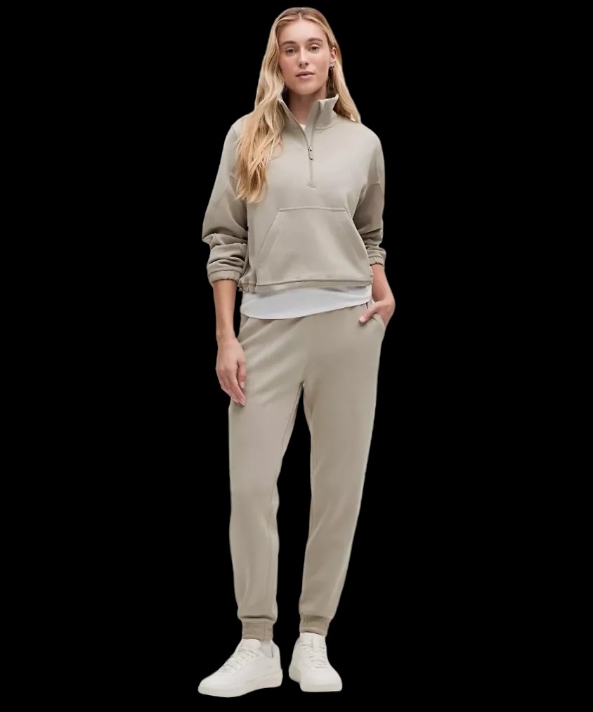 Lululemon Brushed Softstreme Half Zip Riverstone - HypeFly India View 3