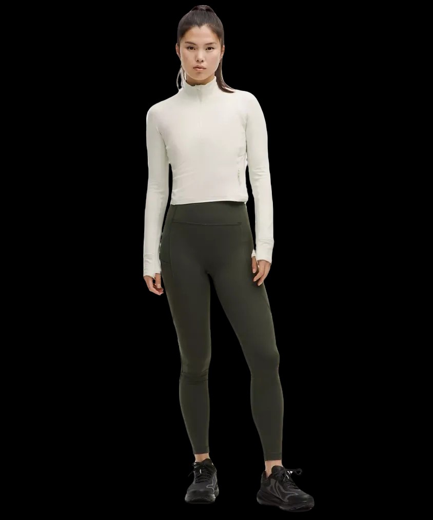 Lululemon It's Rulu Cropped Half Zip Updated Bone - HypeFly India View 2