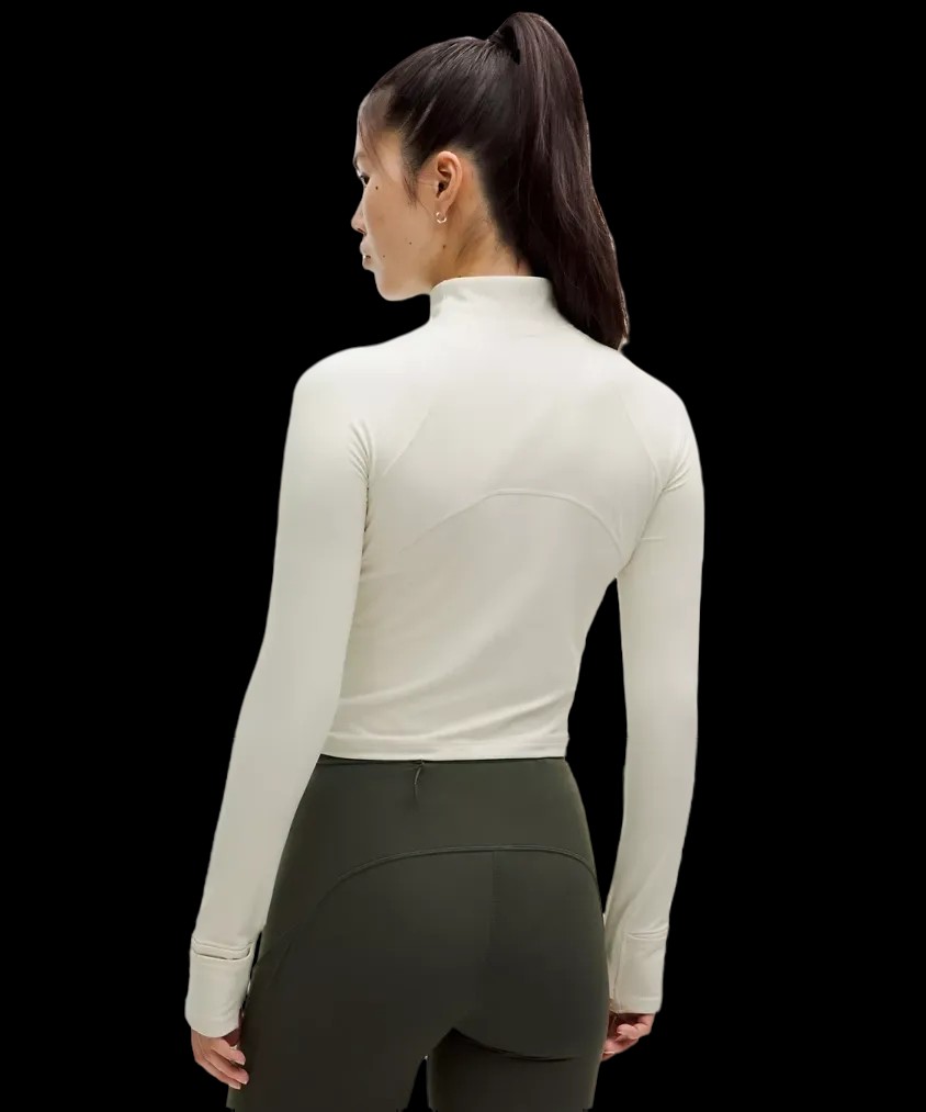 Lululemon It's Rulu Cropped Half Zip Updated Bone - HypeFly India View 3