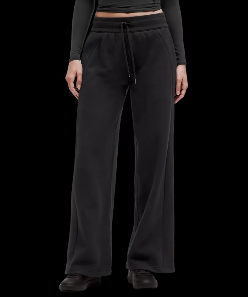 Lululemon Scuba Mid-Rise Wide-Leg Pant Black - HypeFly India View 1