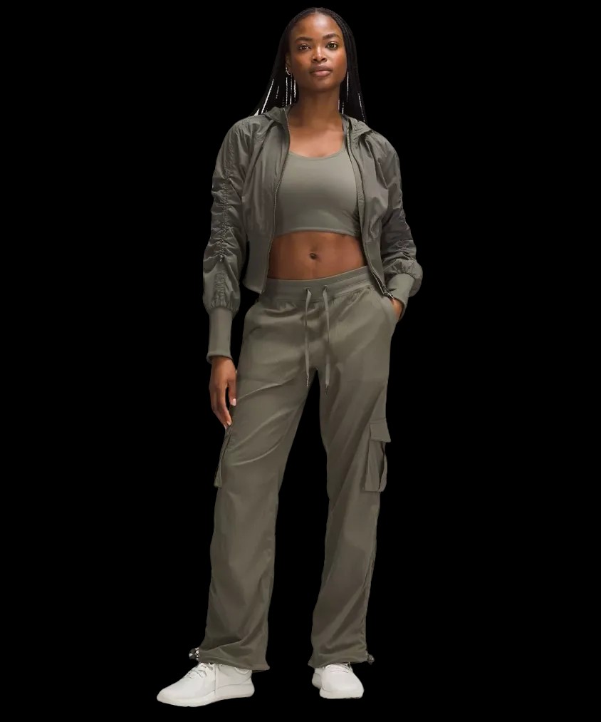 Lululemon Dance Studio Relaxed-Fit Mid-Rise Cargo Pant Army Green - HypeFly India View 3