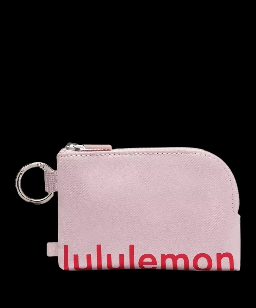 Lululemon Clippable Card Pouch Pink Haze/Desert Red - HypeFly India View 1