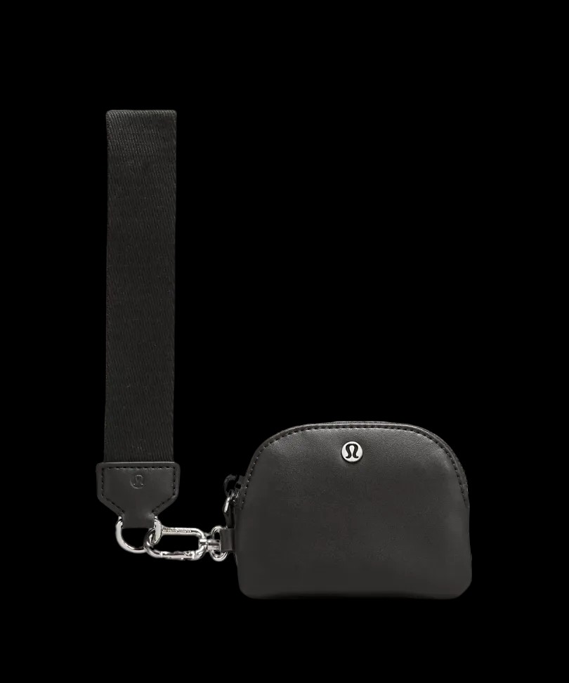 Lululemon Dual Pouch Wristlet Leather Alternative Black/Silver - HypeFly India View 2
