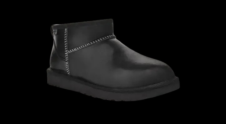 Uggs Men's Classic Ultra Mini LTHR Regen Black - HypeFly India View 3