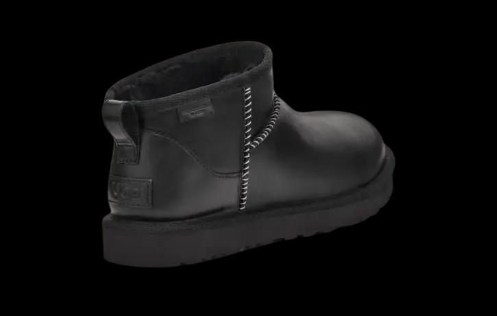 Uggs Men's Classic Ultra Mini LTHR Regen Black - HypeFly India View 2