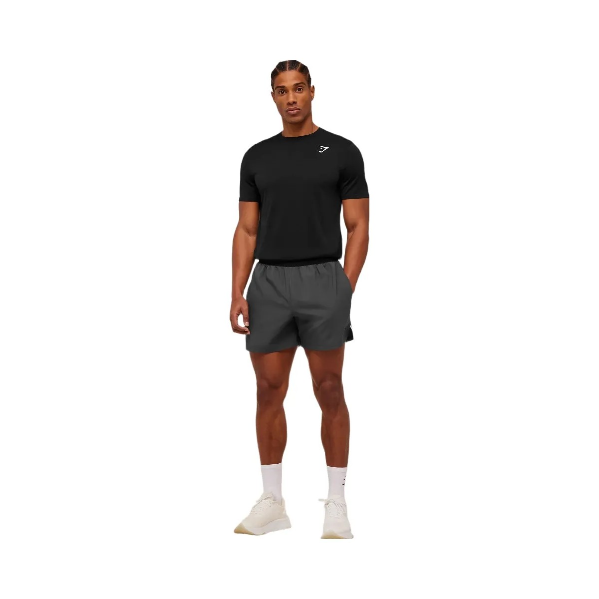 Gymshark Arrival Contrast Shorts "Grey Black" - HypeFly India View 4
