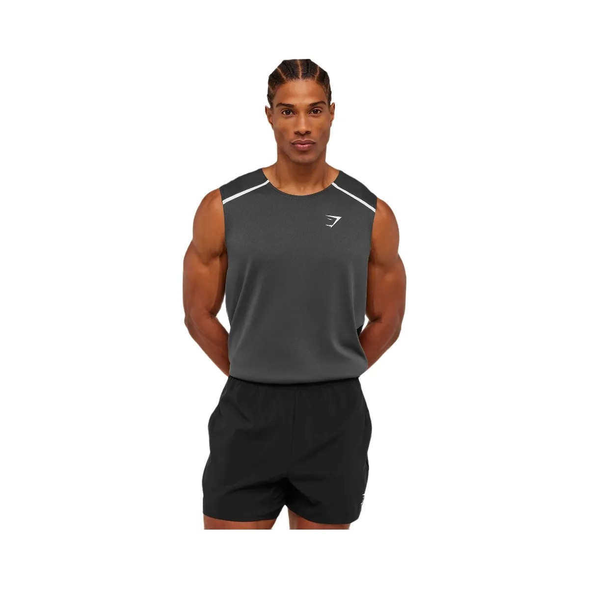 Gymshark Arrival Contrast Tank "Grey Black" - HypeFly India View 1