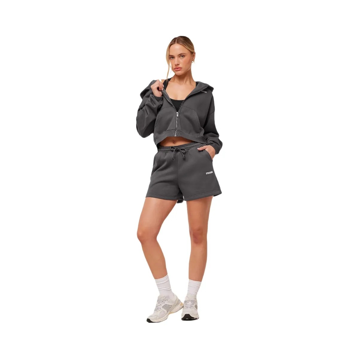 Gymshark Cosy Luxe Shorts "Grey" - HypeFly India View 5