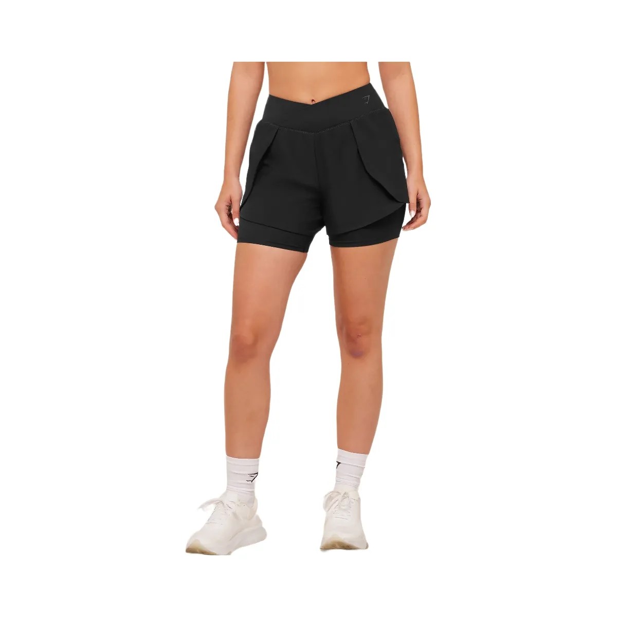 Gymshark Crossover 2-in-1 Shorts "Black" - HypeFly India View 1