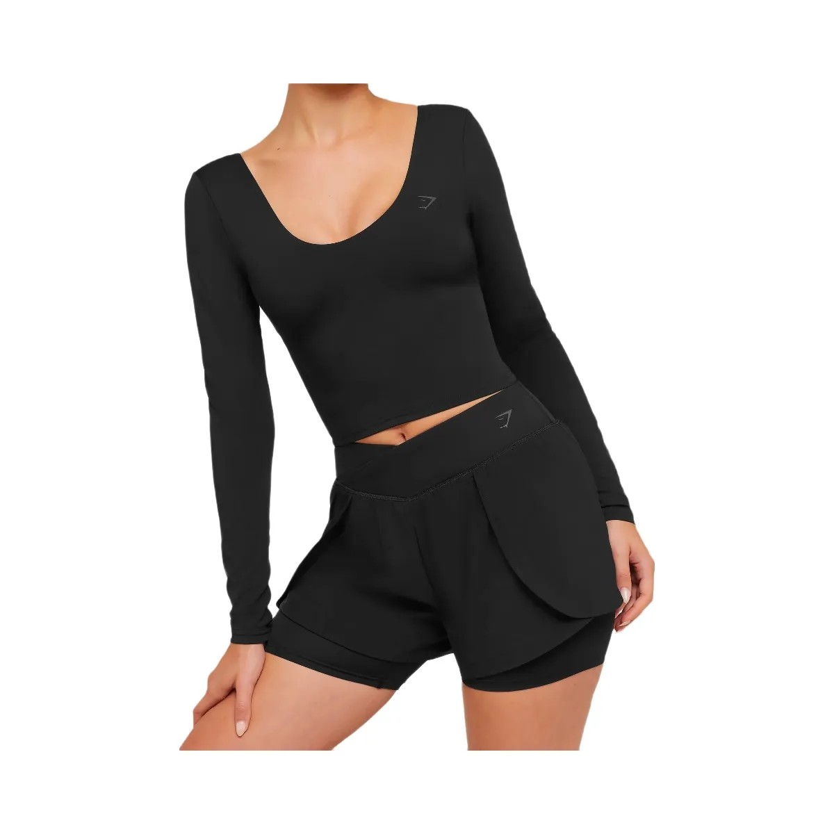 Gymshark Crossover 2-in-1 Shorts "Black" - HypeFly India View 4