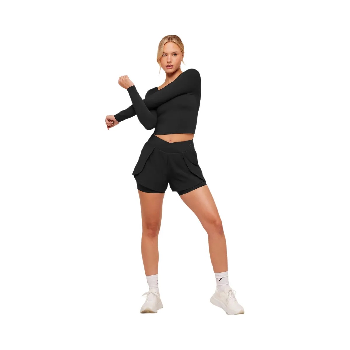 Gymshark Crossover 2-in-1 Shorts "Black" - HypeFly India View 5