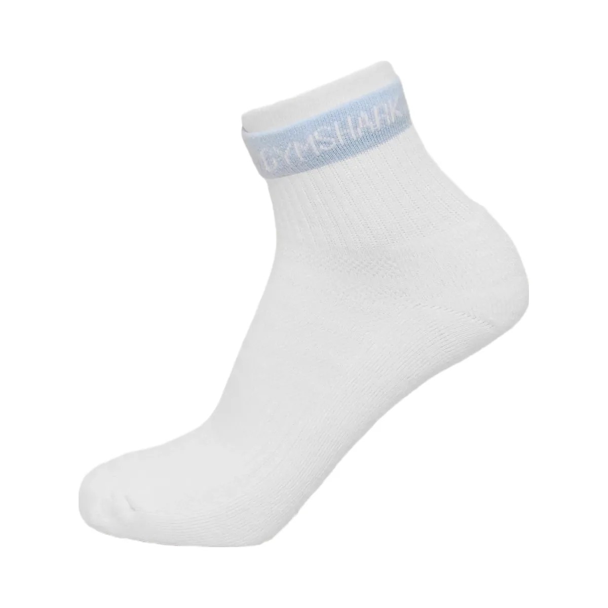 Gymshark Double Cuffed Socks Single "White" - HypeFly India View 1