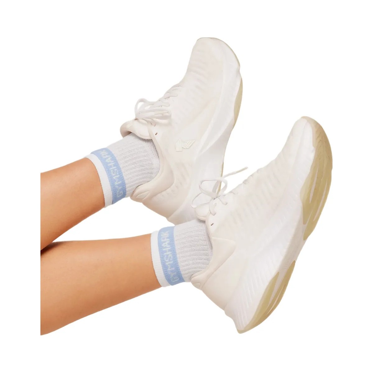 Gymshark Double Cuffed Socks Single "White" - HypeFly India View 2