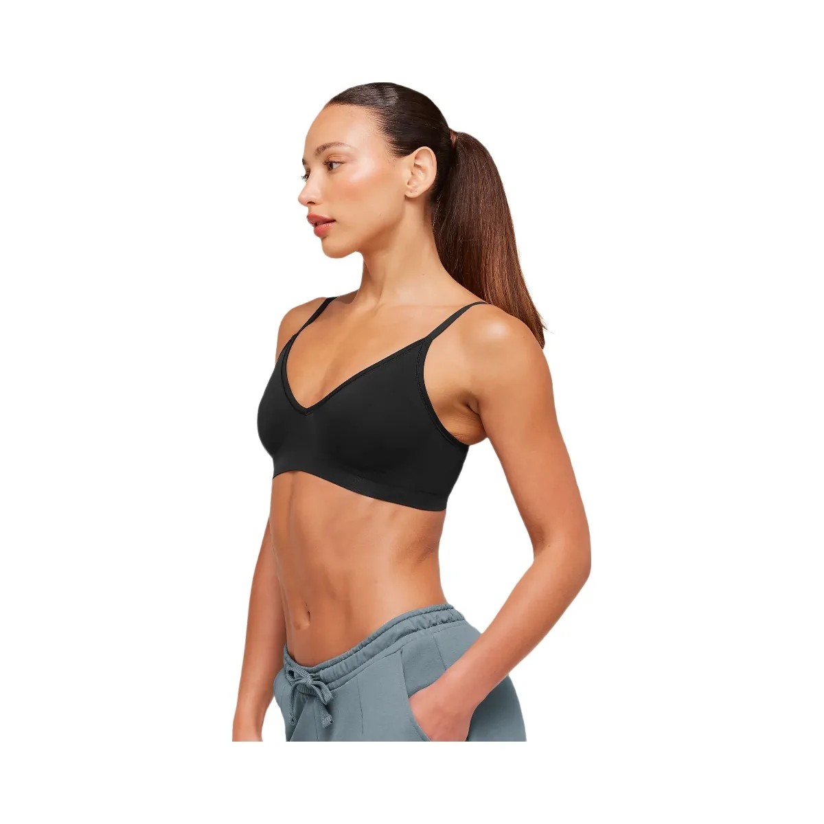 Gymshark FeatherForm V-Neck Bralette "Black" - HypeFly India View 3