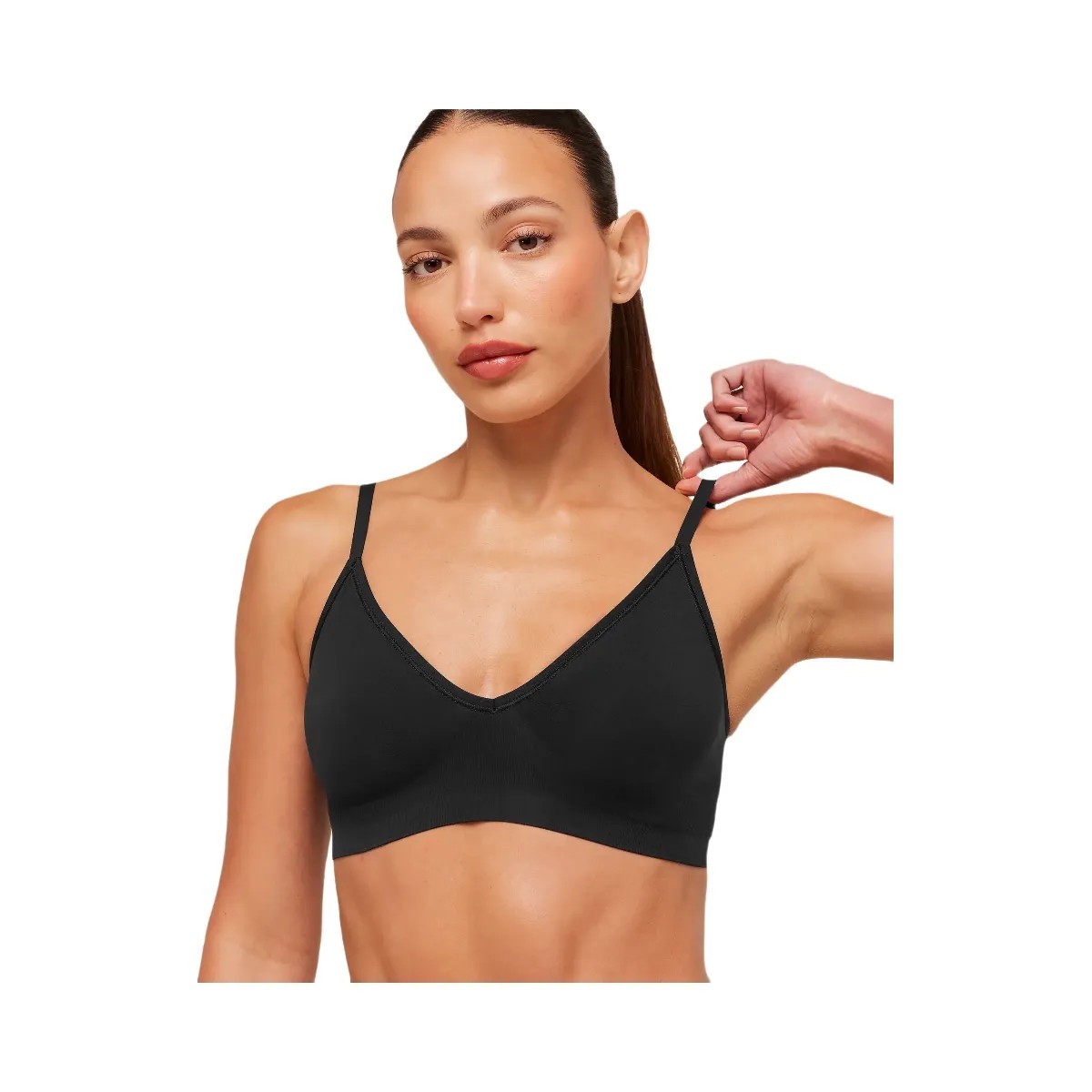 Gymshark FeatherForm V-Neck Bralette "Black" - HypeFly India View 6