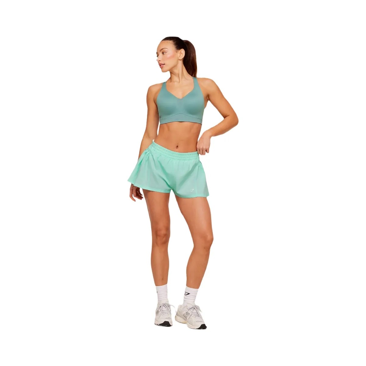 Gymshark Flutter Woven Shorts "Pop Turquoise" - HypeFly India View 4