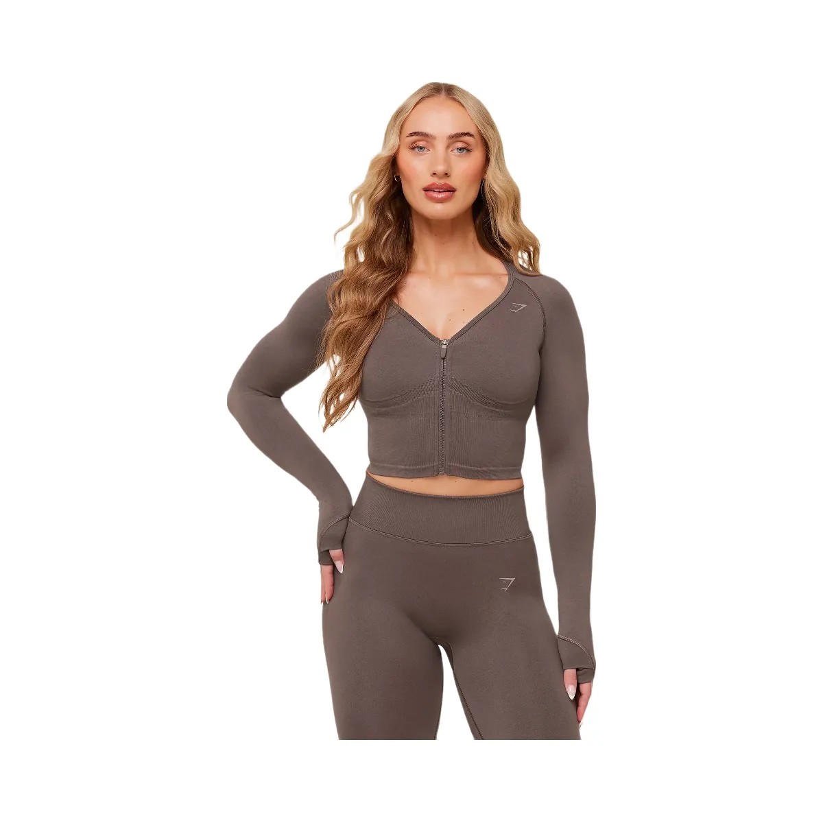 Gymshark Lift Seamless Jacket "Cool Brown" - HypeFly India View 1