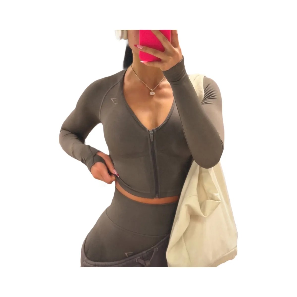 Gymshark Lift Seamless Jacket "Cool Brown" - HypeFly India View 6