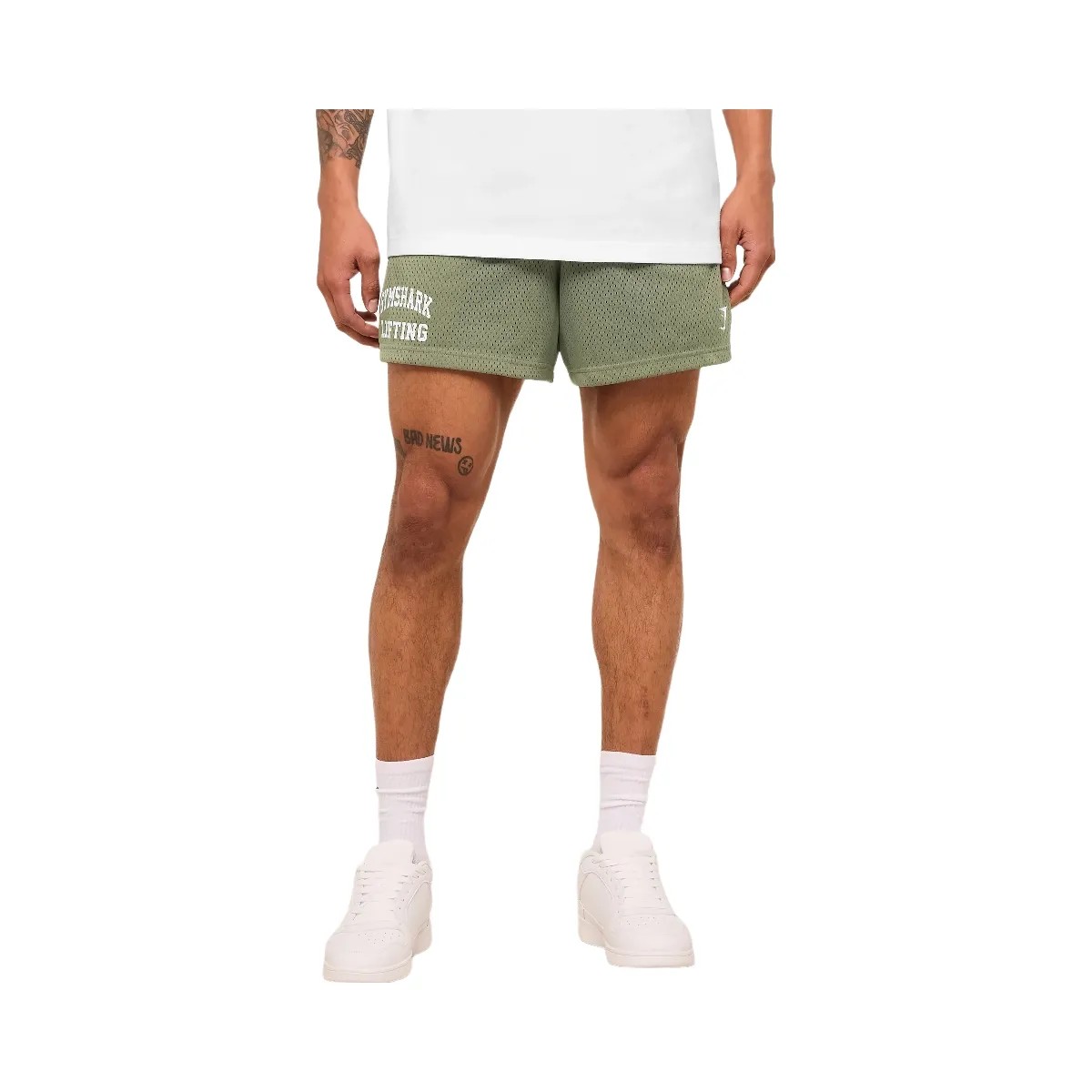 Gymshark Lifting Mesh 5" Shorts "Base Green" - HypeFly India View 1