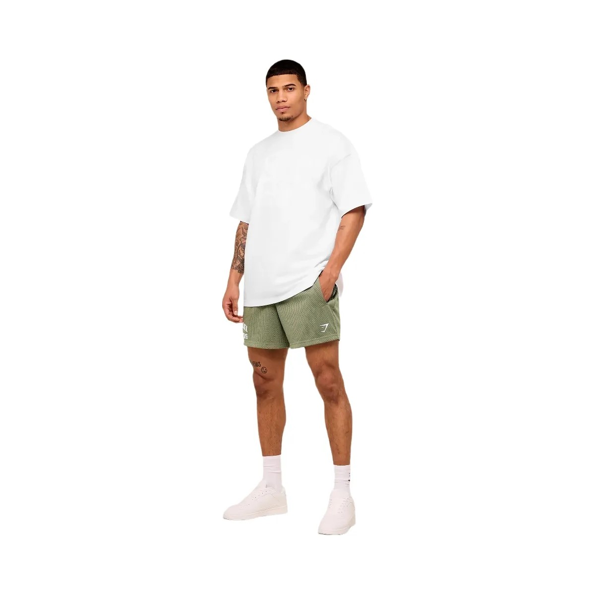 Gymshark Lifting Mesh 5" Shorts "Base Green" - HypeFly India View 4