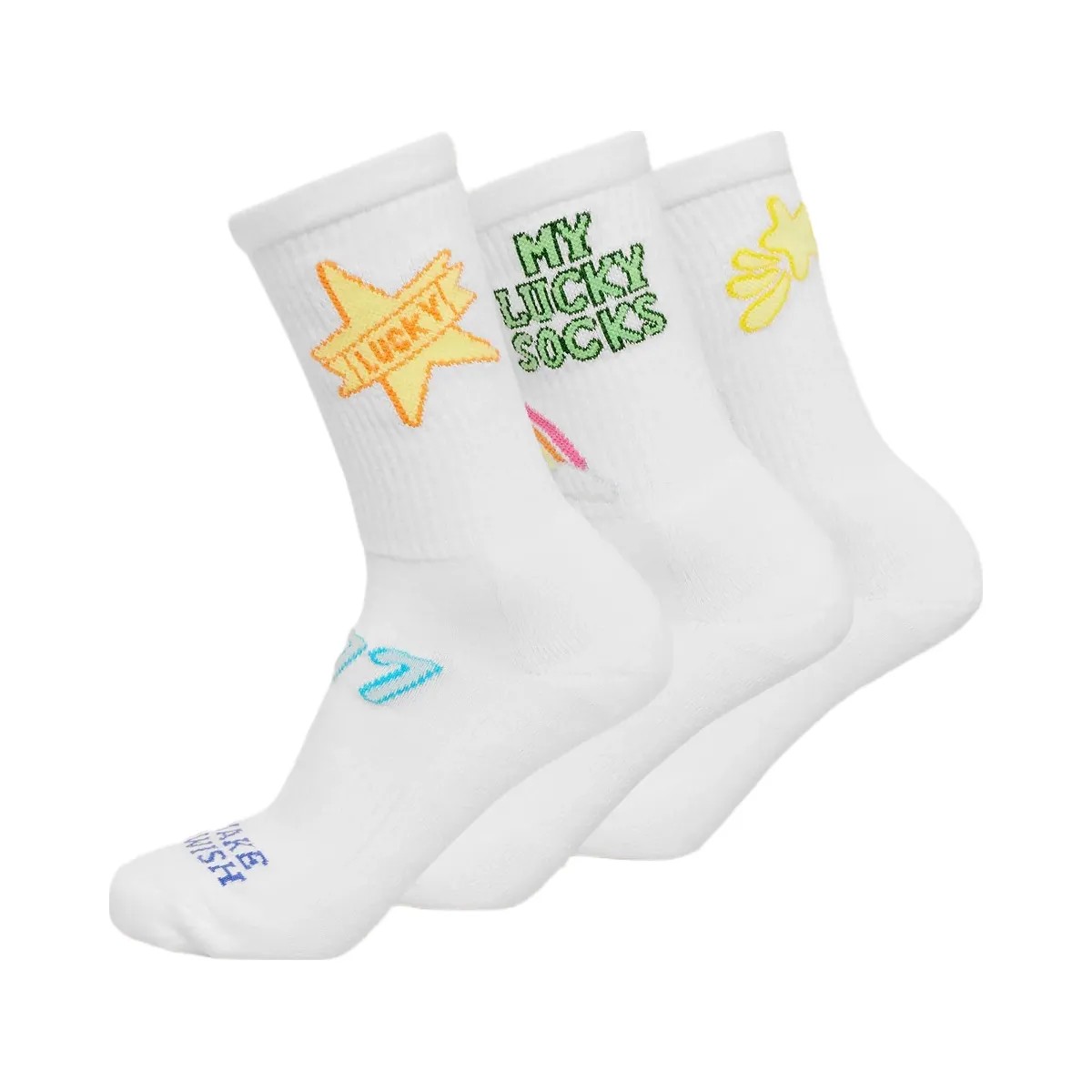 Gymshark Lucky Graphic Crew Socks 3pk "White" - HypeFly India View 1