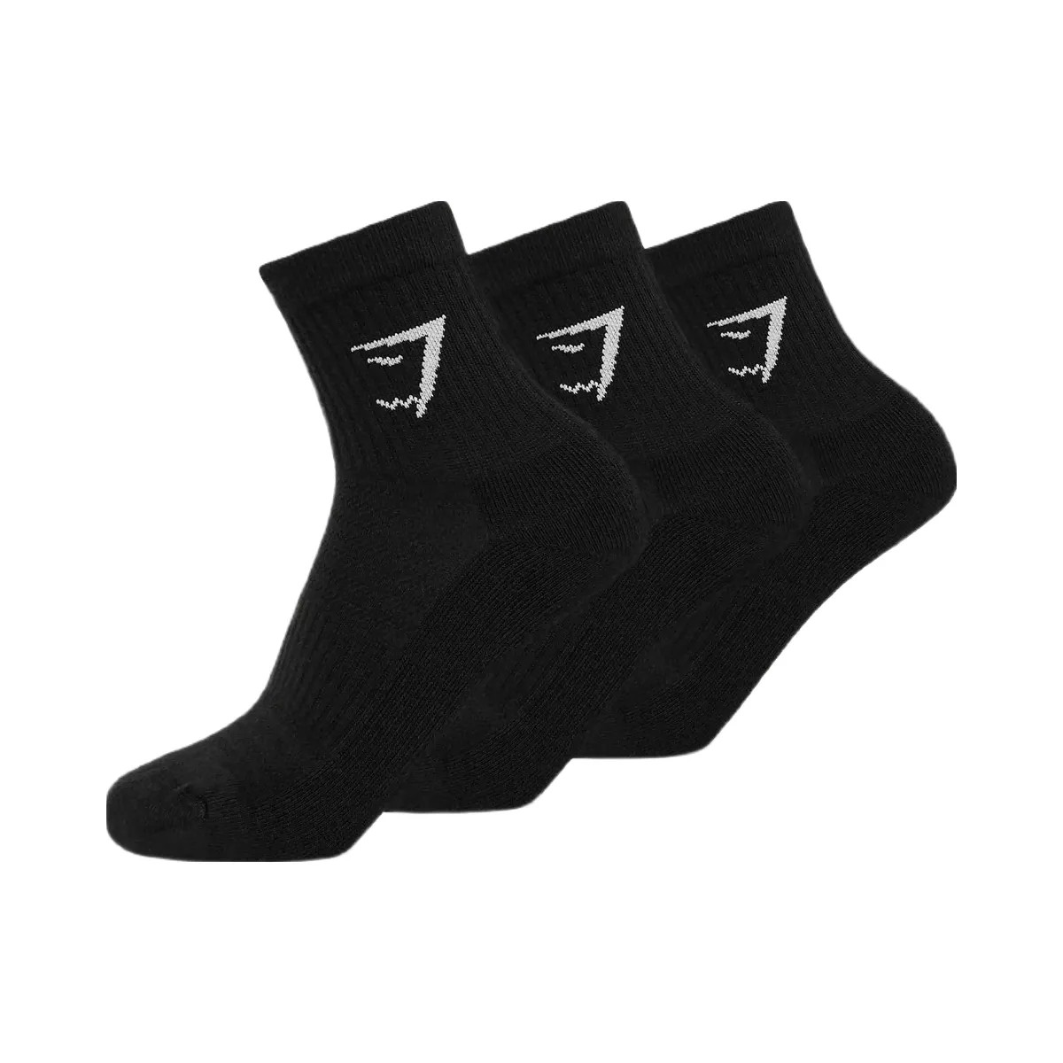 Gymshark Midi Socks 3pk "GS Black" - HypeFly India View 1