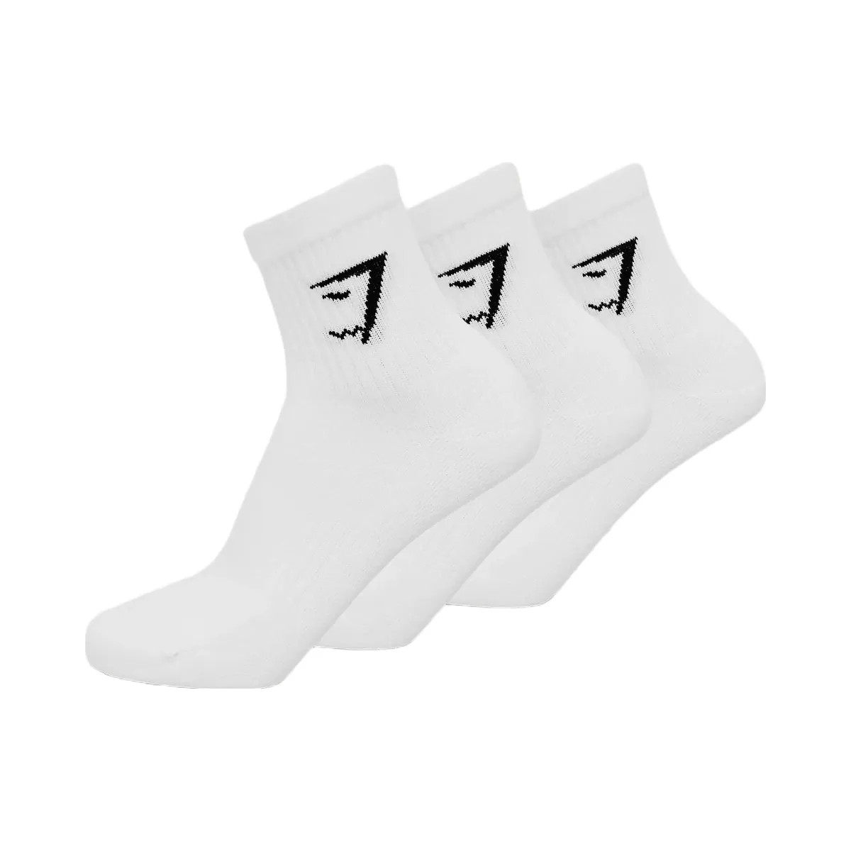 Gymshark Midi Socks 3pk "GS White" - HypeFly India View 1