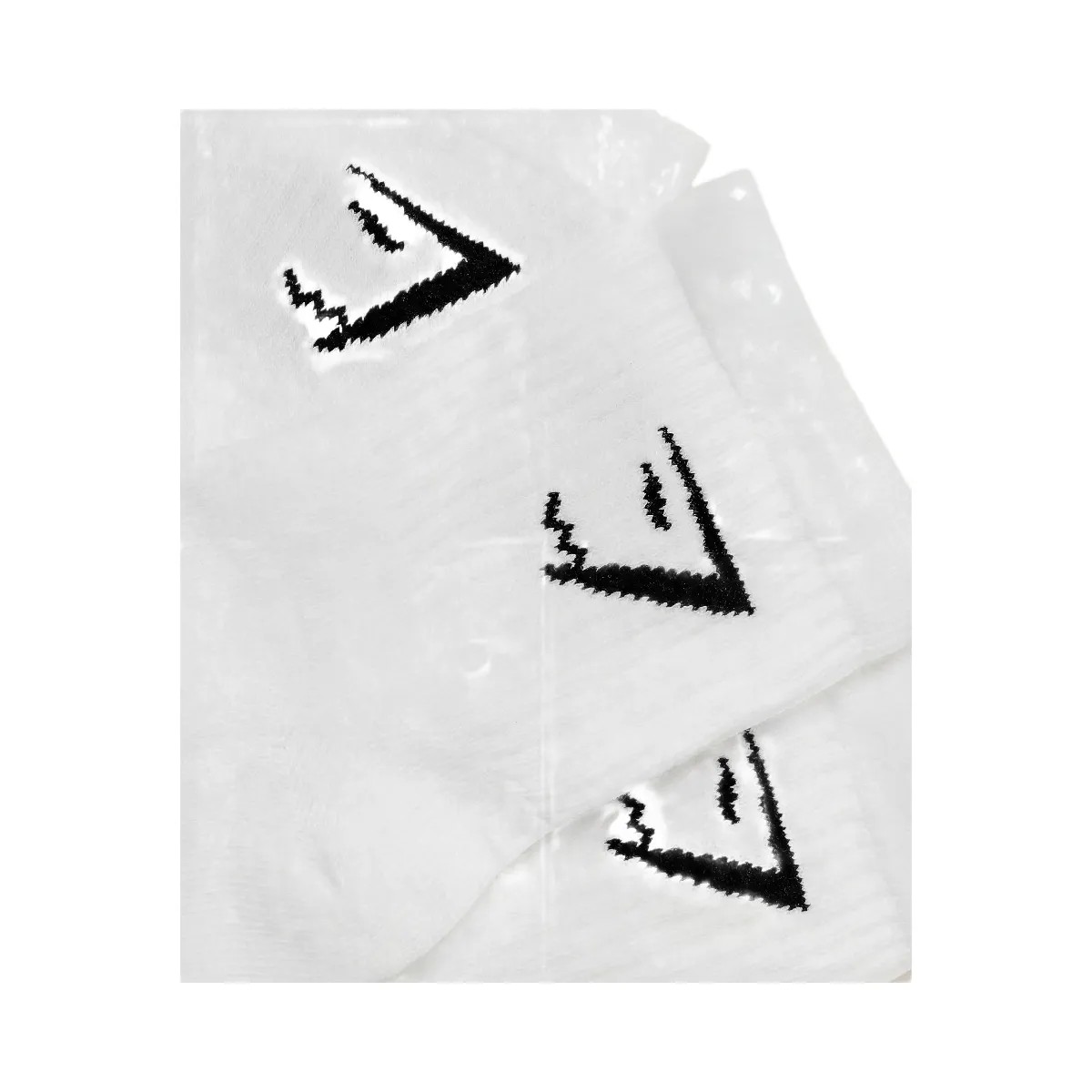 Gymshark Midi Socks 3pk "GS White" - HypeFly India View 2