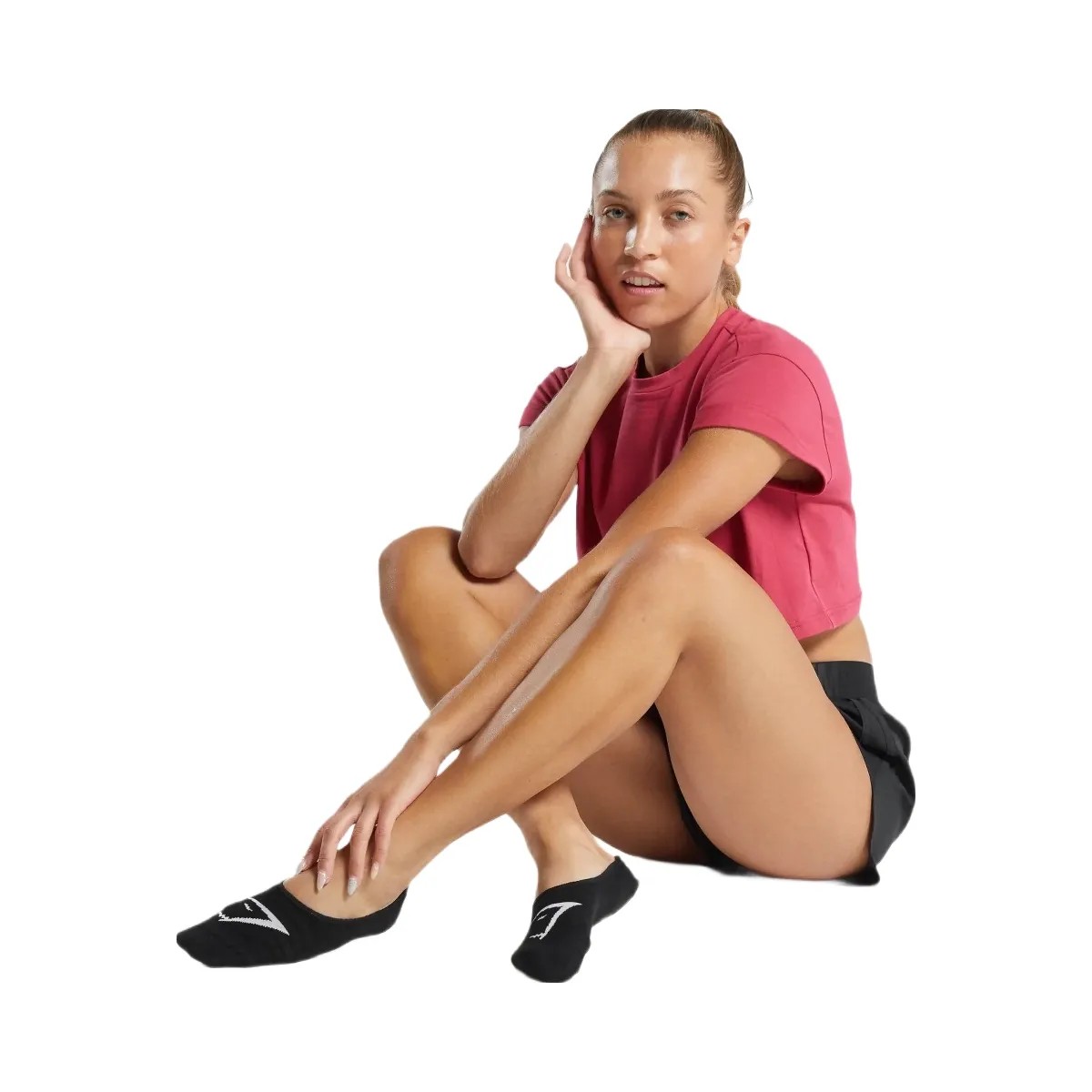 Gymshark No Show Socks 3pk "Black" - HypeFly India View 4
