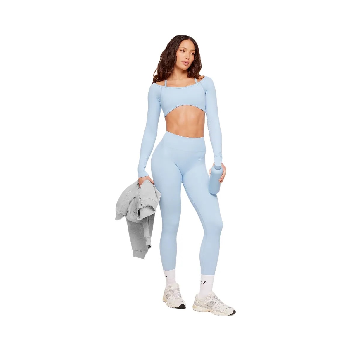 Gymshark Poise Long Sleeve Top "Chilled Blue" - HypeFly India View 4