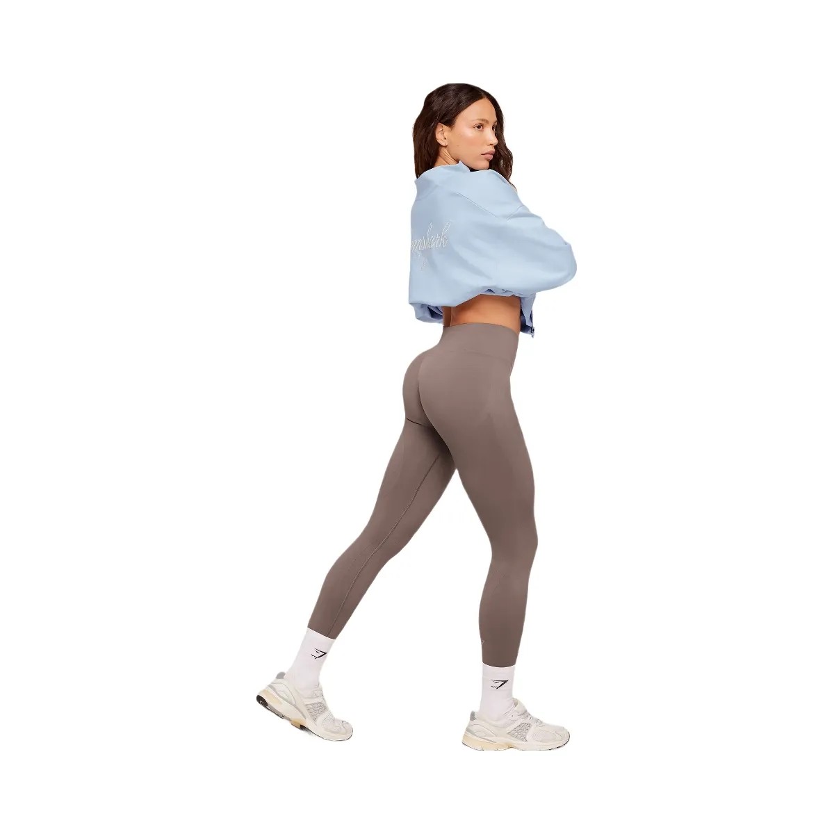 Gymshark Poise Seamless Leggings "Cool Brown" - HypeFly India View 4