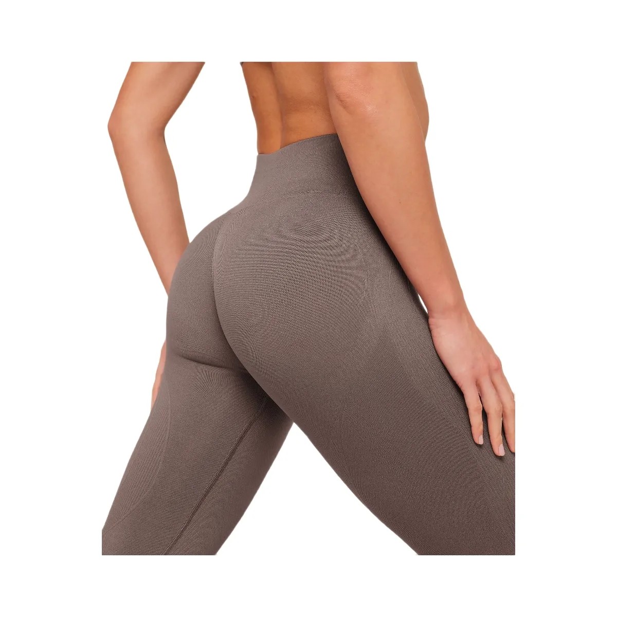 Gymshark Poise Seamless Leggings "Cool Brown" - HypeFly India View 5