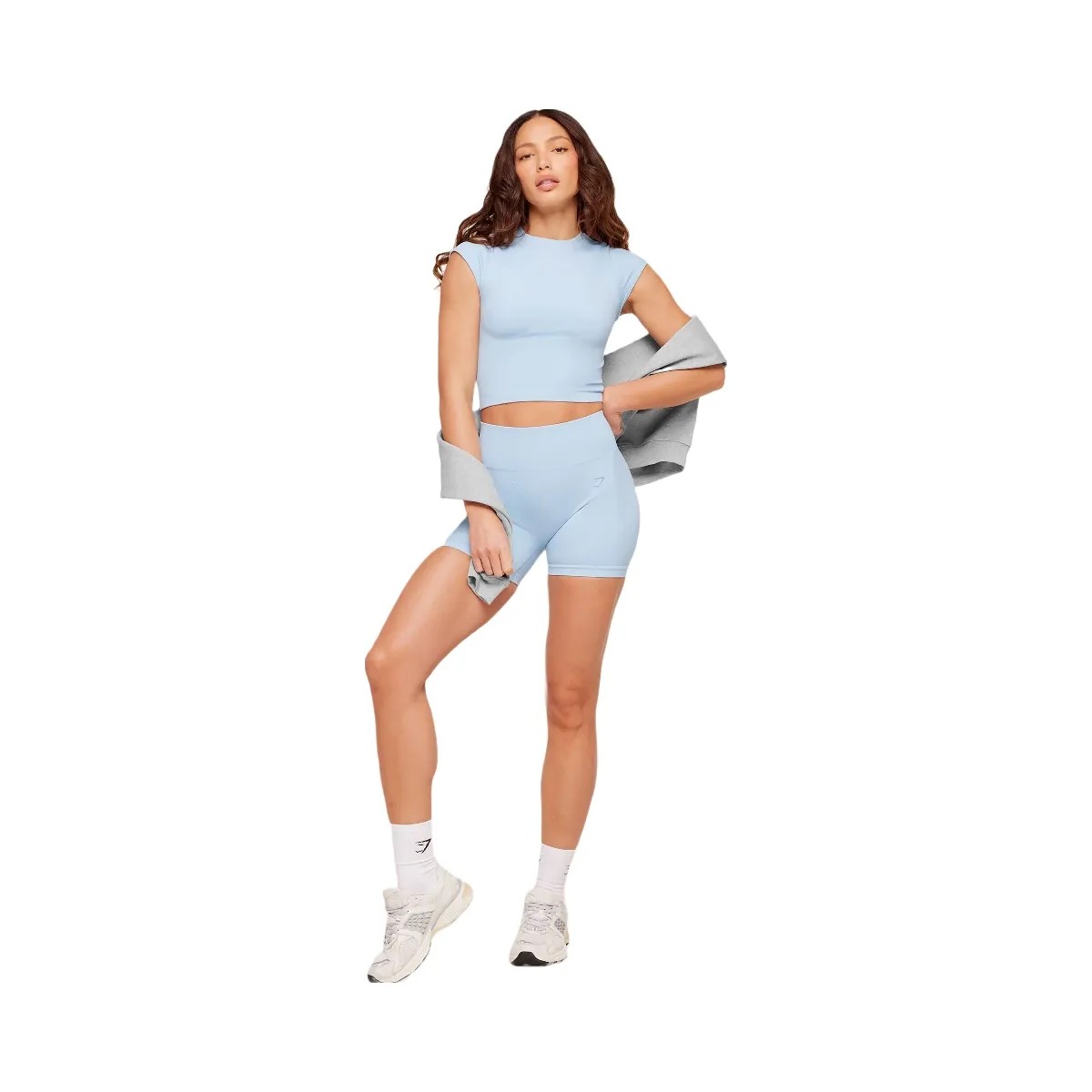 Gymshark Poise Seamless Shorts "Chilled Blue" - HypeFly India View 4