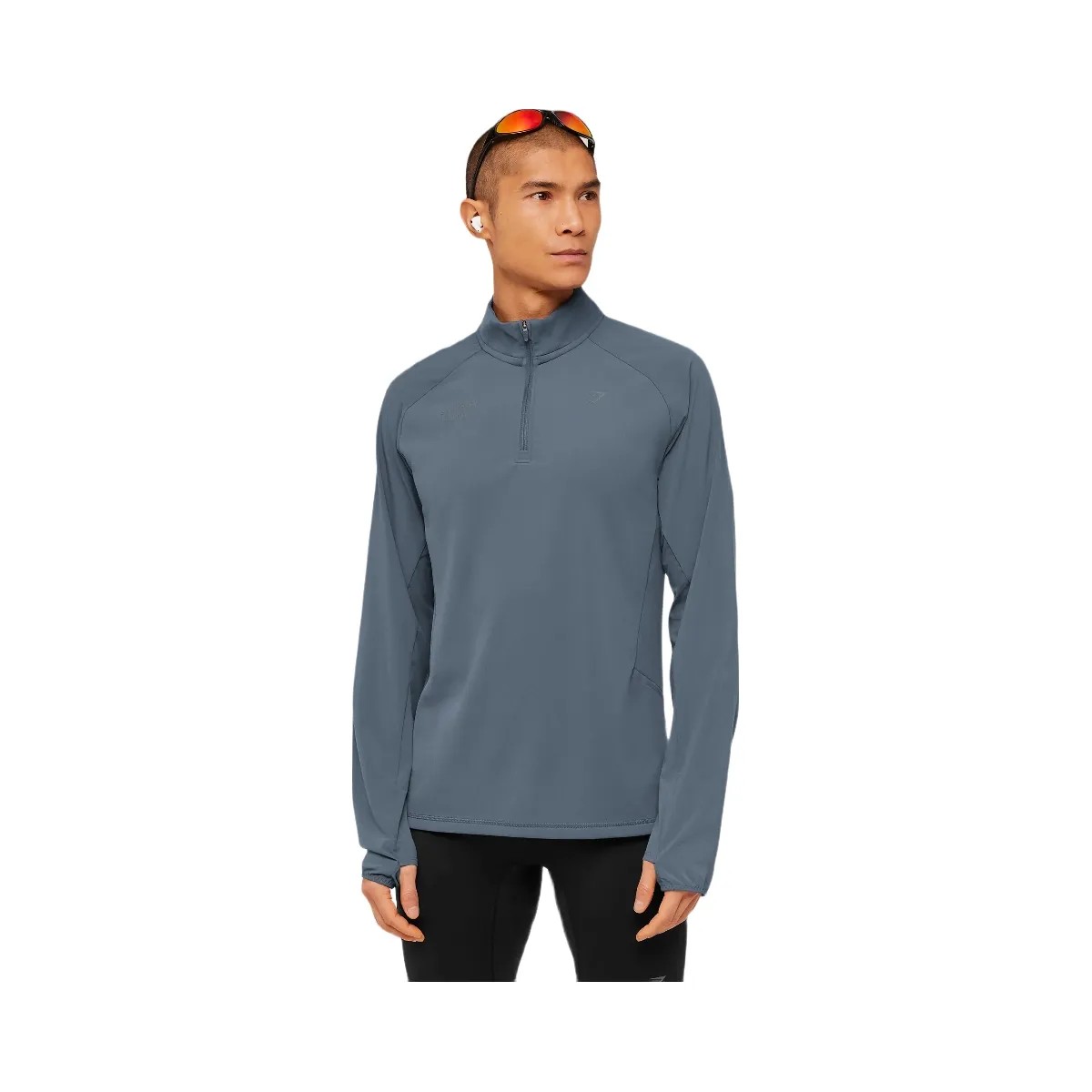 Gymshark Running Elite 1/4 Zip "Titanium Blue" - HypeFly India View 1