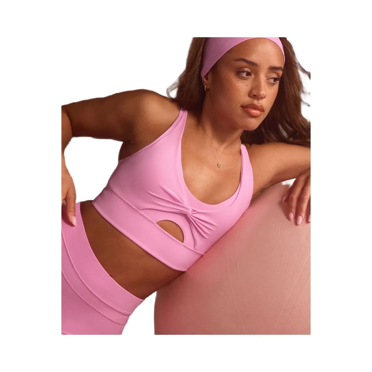 Gymshark Twist Front Sports Bra "Focus Pink" - HypeFly India View 2