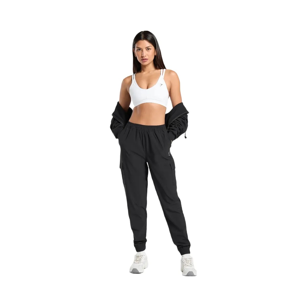 Gymshark Woven Cargo Pants "Black" - HypeFly India View 6