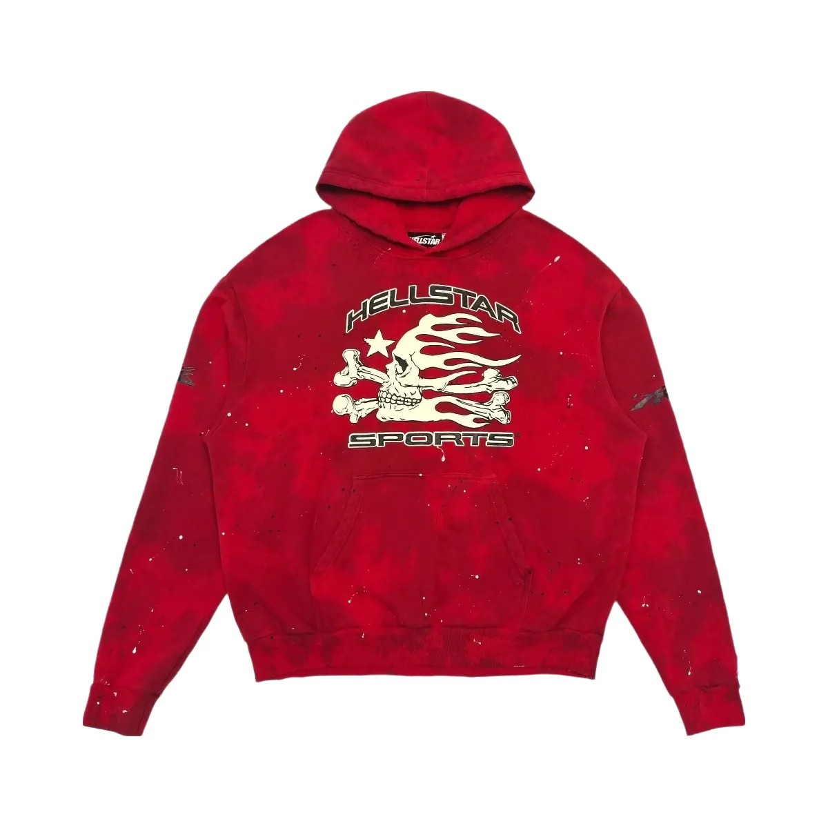 Hellstar Sports Tie Dye Skull Hoodie Red - HypeFly India View 1