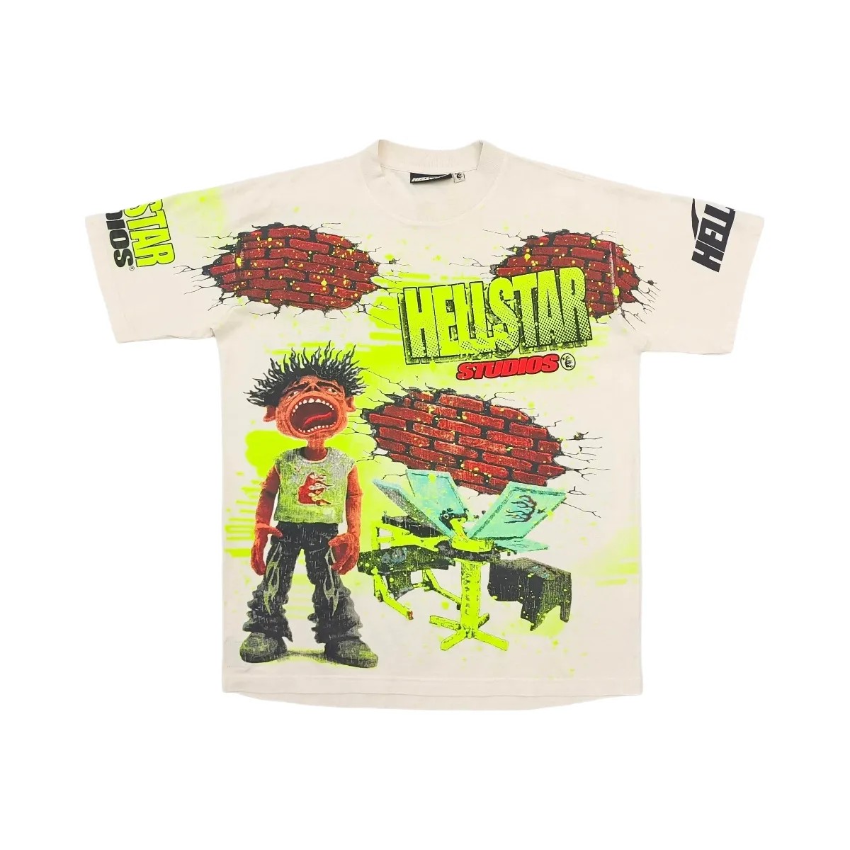 Hellstar Studios Brick Wall T Shirt White - HypeFly India View 1