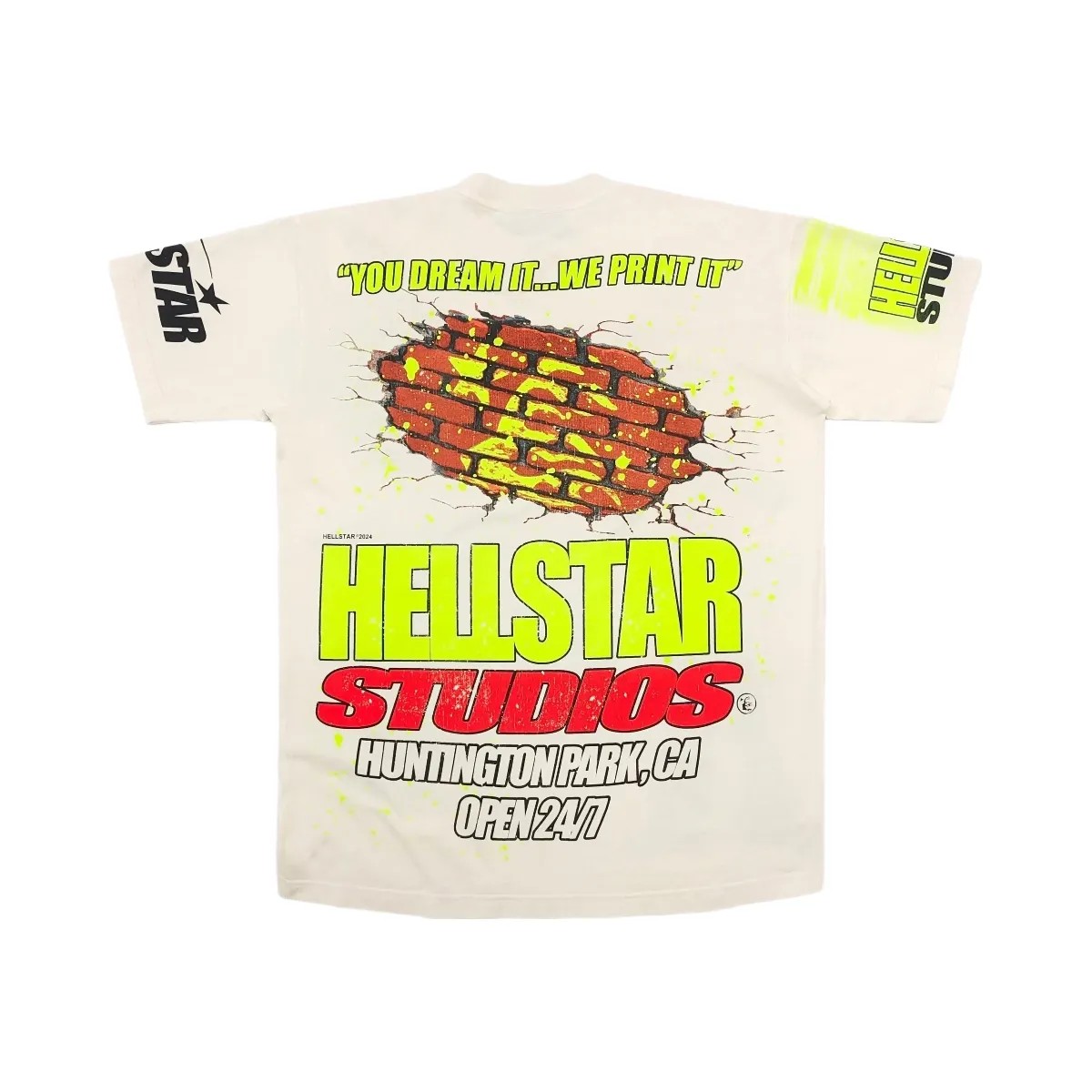 Hellstar Studios Brick Wall T Shirt White - HypeFly India View 2