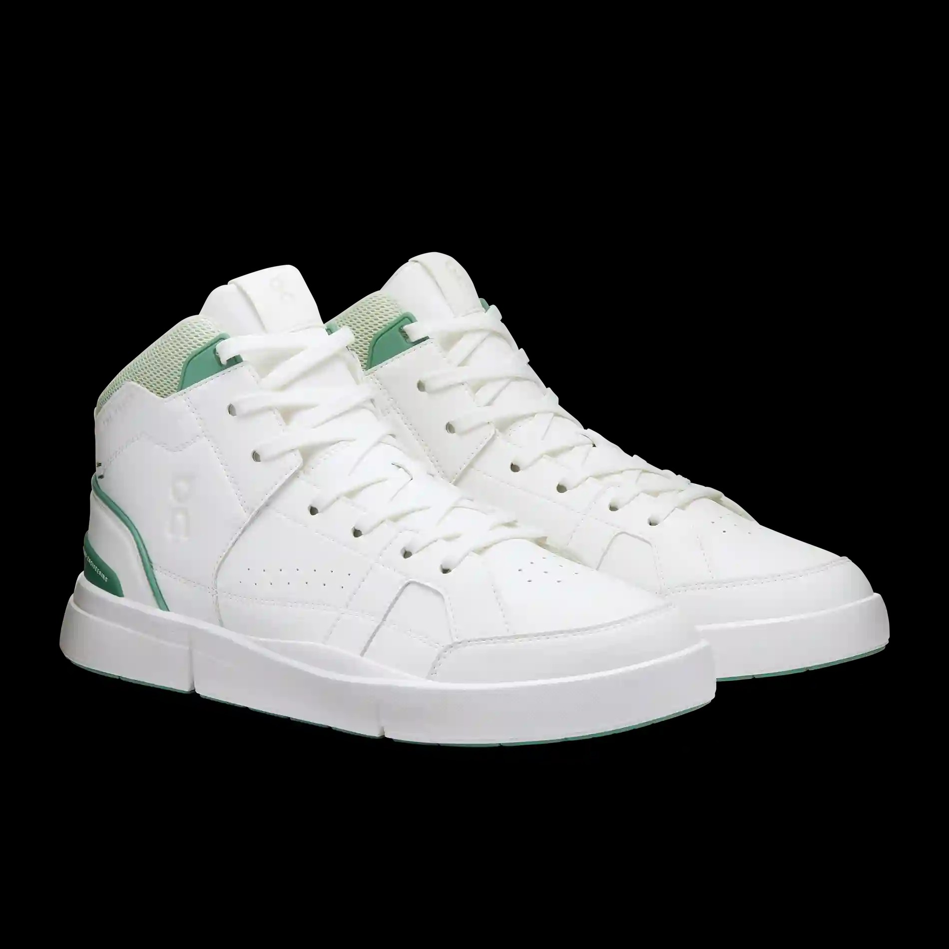 THE ROGER Clubhouse Mid White Green On Running - HypeFly India View 3