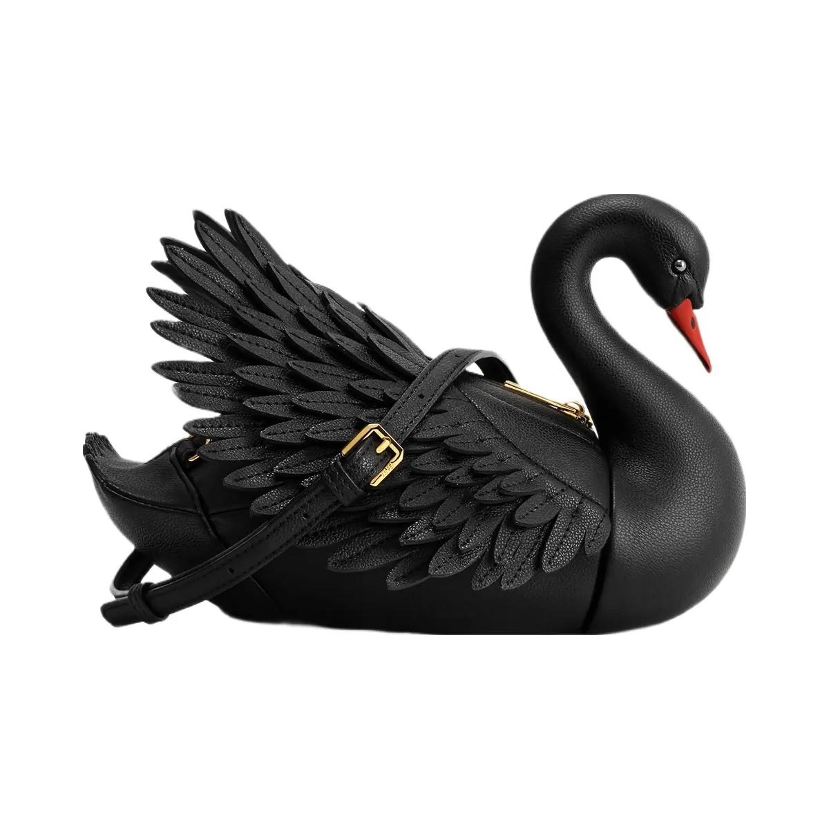 JW PEI Alani Swan Shaped Crossbody Bag Black - HypeFly India View 1